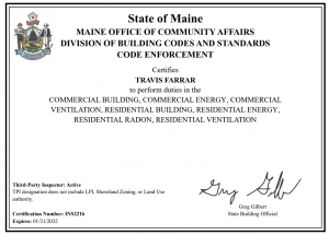 Maine Third-Party Inspector Certification